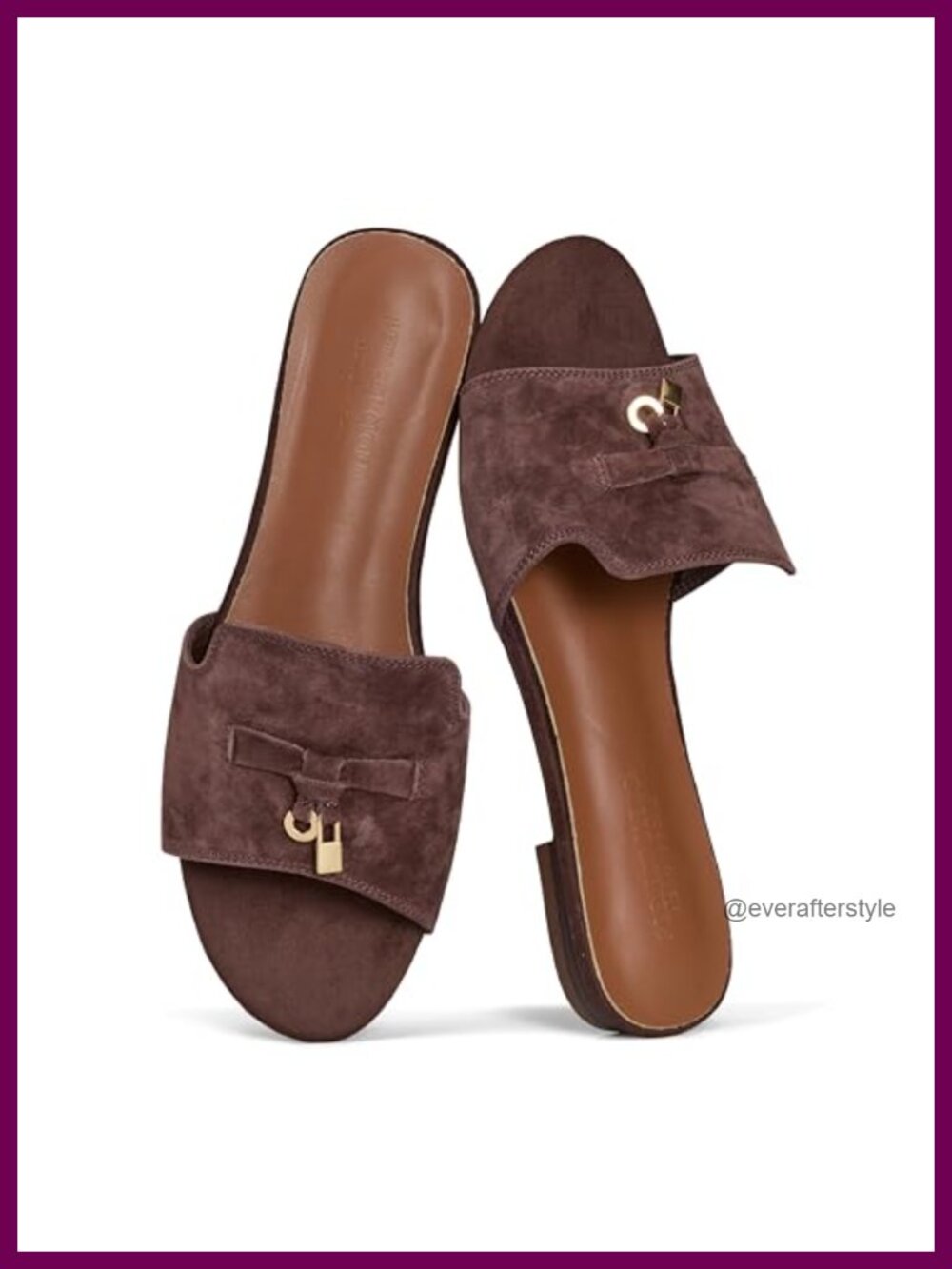 Genuine Leather Slide Sandals Memory Foam Comfort Flat Dressy Women's